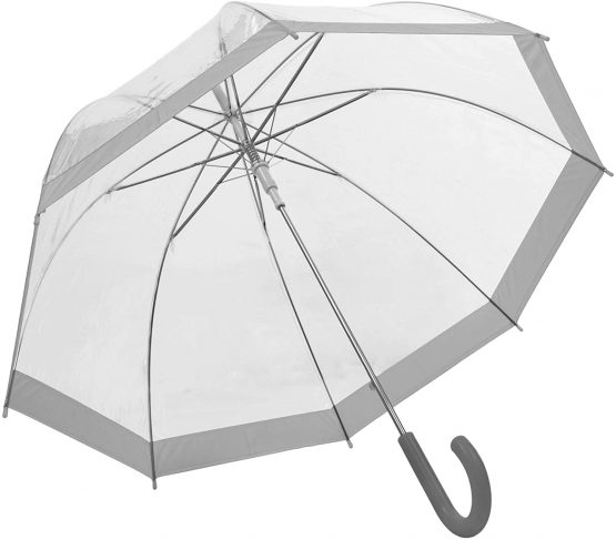 Susino Parapluie Droit ouverture automatique - Transparent avec Bordure Argent Folding Umbrella, 90 cm, Silver (Argenté) - Image 4