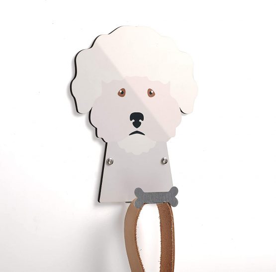 Bichon Frise Dog Lead Holder, Wall Mounted Hook for Hanging Pet Leads - Image 2
