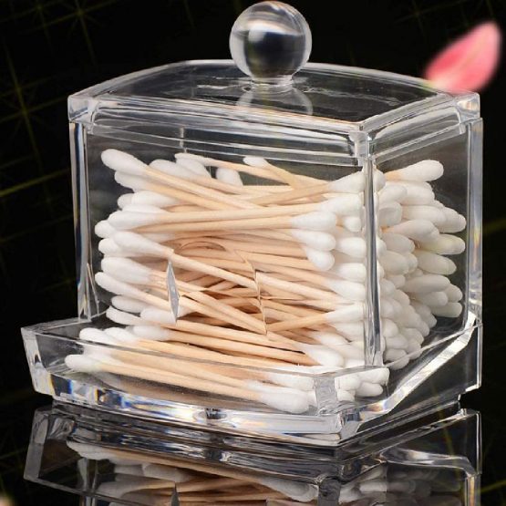 Cotton Pads Holder Makeup Organizer，Cotton Pad Dispensers Cotton Pads Holder & Cotton Buds Container Makeup Organizer Transparent Sponge Box（2 Pcs） - Image 3