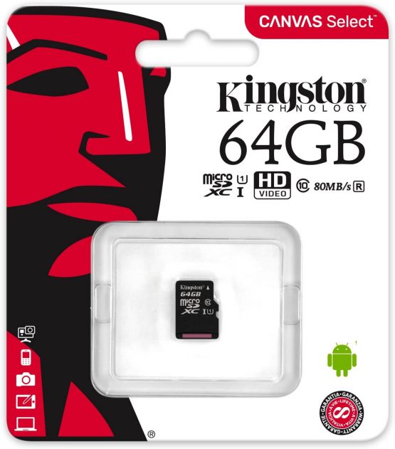 Kingston Canvas Select (SDCS/64GBSP) MicroSD Class 10 UHS-I Speeds Up to 80 MB/s Read (Card only) - Bring Your HD Videos to Life - Image 3