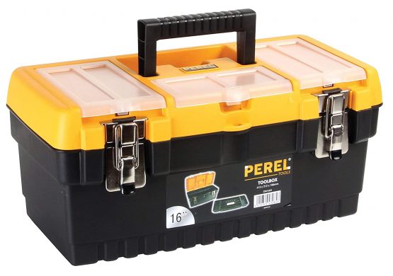 Perel OM16M 16-Inch Toolbox with Metal Latches