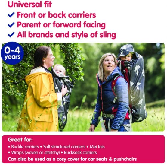 BundleBean Babywearing:All-Weather Waterproof Sling and Carrier Cover (Silver Lightning) - Image 4