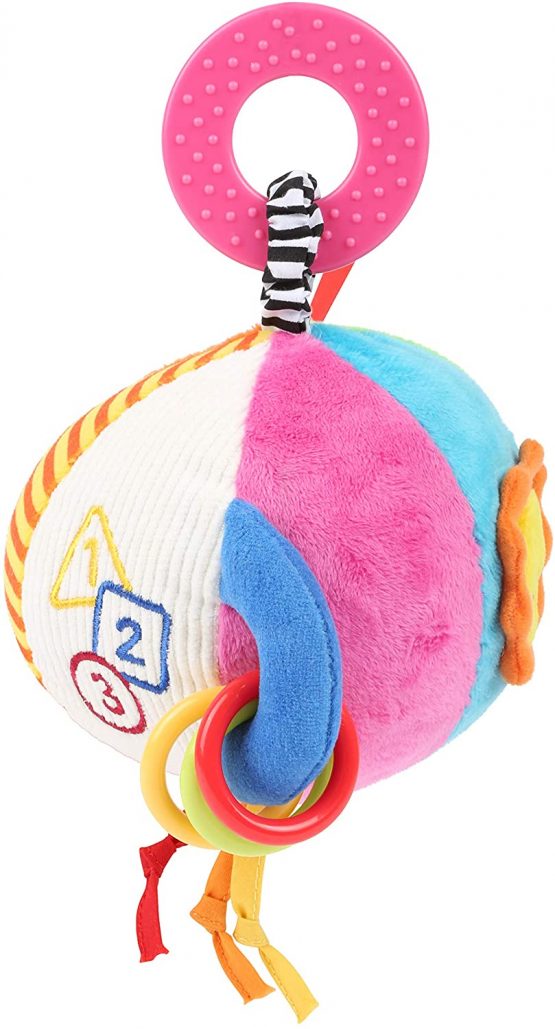 Small Foot 11425 Colourful Plush, Baby Rattle, Activity Ball, Infant's Toy, Multicolored