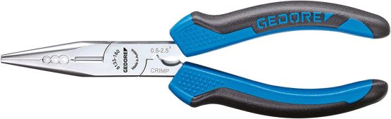 GEDORE Multiple pliers for cutting/stripping/crimping, Toothed, Straight, Induction-hardened, 8133-180 JC