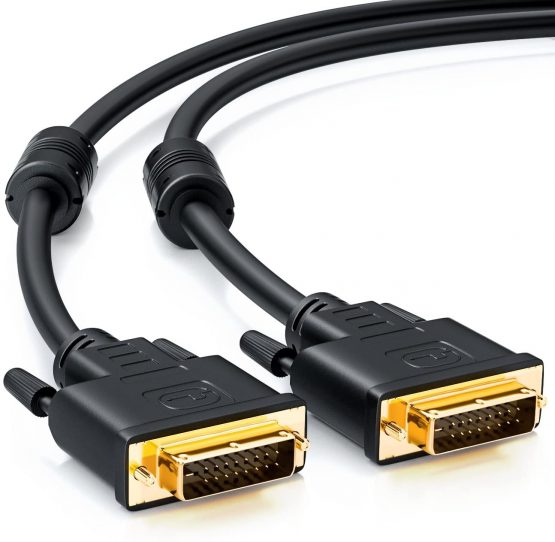 deleyCON 1.5m (4.92 ft.) DVI to DVI Cable 24+1 - DVI-D Dual Link - 1080p Full HD 3D Ready - DVI to DVI Adapter Cable Gold Plated Contacts - Black - Image 2