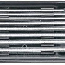 Gedore H 6-8 double open-ended spanner set, design in accordance with DIN 3110, high-quality industrial quality, finely ground heads, anti-glare look thanks to matt chrome-plated, 8 pieces, 6-22 mm