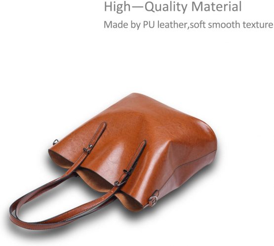 NICOLE&DORIS New Women Tote Handbag Shoulder Bag Crossbody Ladies Messenger PU Leather Brown - Image 3