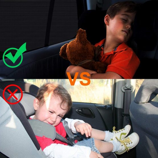 PHYLES 44" x 21" Car Window Shades for baby, Covers Rear Side Vehicle Shade, Protect the kids and Pets Against UV Rays, Universal for Most Vehicles, Pack of 2(Large) - Image 4