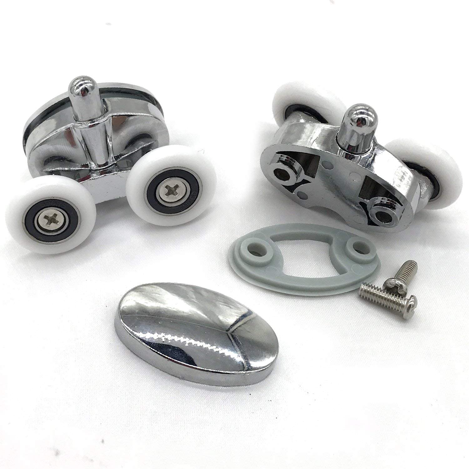 YUANQIAN Set of 4 new Oval butterfly twin wheel Shower door rollers (25MM) - Image 3