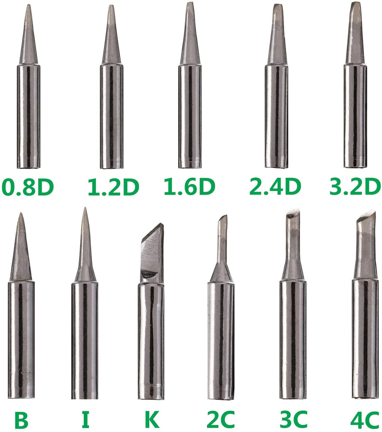 BOJACK 11pcs Soldering Iron Tips Kit and 1pcs Free high Temperature Cleaning Sponge for 936 937 938 942 951 969 907 907-ESD 900M 900M-ESD 852 852D Soldering Station - Image 4