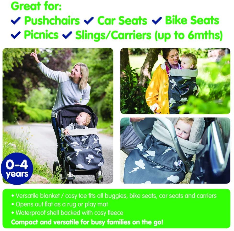 BundleBean, GO Multi-use Waterproof Footmuff (Plain Black), Use as Pushchair, Carrier, Sling, Car Seat Cover - Image 4