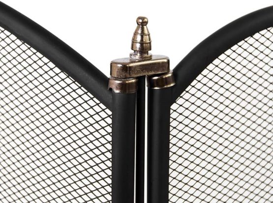 Fire Vida Selby 3 Panel Fire Screen Spark Guard, Black - Image 4
