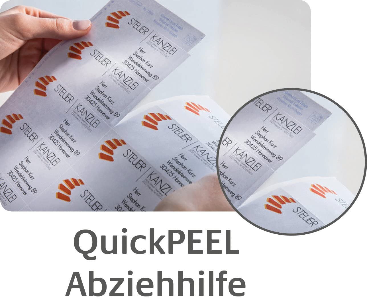 AVERY Zweckform L4770-25 Address Labels Printable Self-Adhesive for C6 Envelopes + Deutsche Post Internet Mark 1000 Labels Transparent 25 Sheets Format 45,7 x 25,4 mm Transparent - Image 4