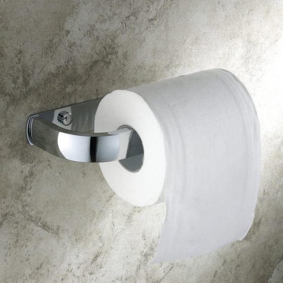 Aothpher Modern Wall Mounted Brass Toilet Roll Paper Holder Bathroom Tissue Rack Chrome Finish - Image 2