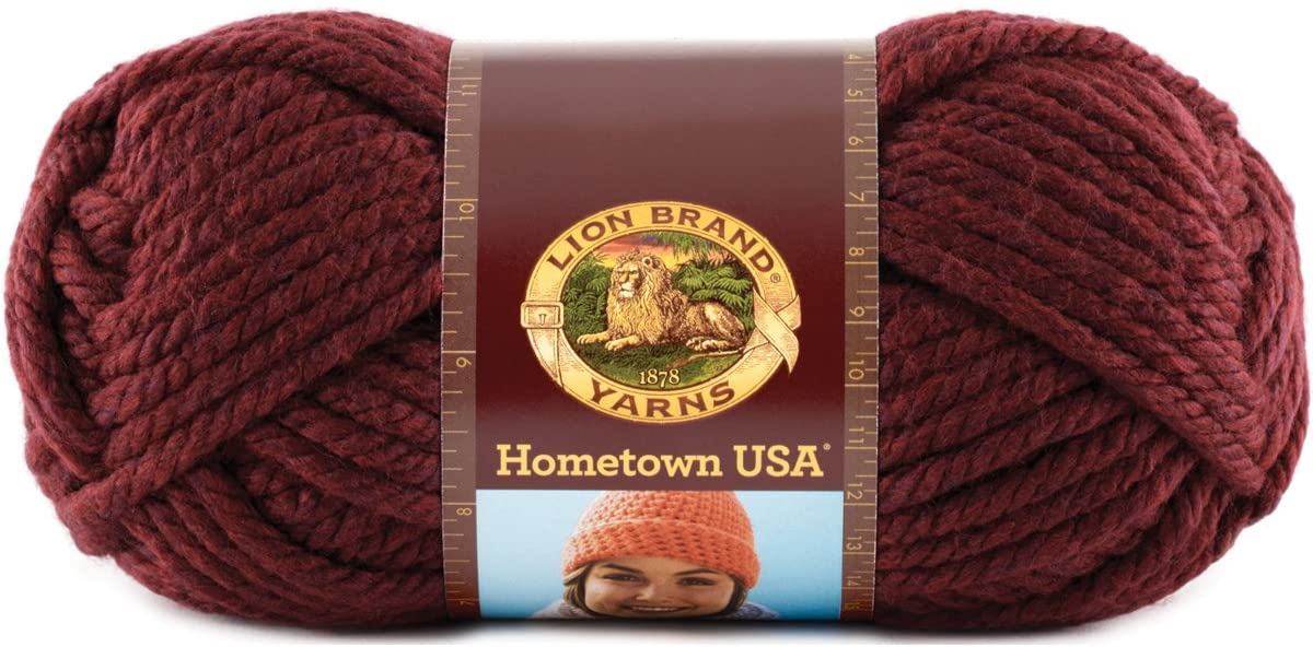 Lion Brand Yarn Hometown, Super-Bulky Yarn for Knitting Crochet, and Crafts, Napa Valley Pinot, 1 Pack