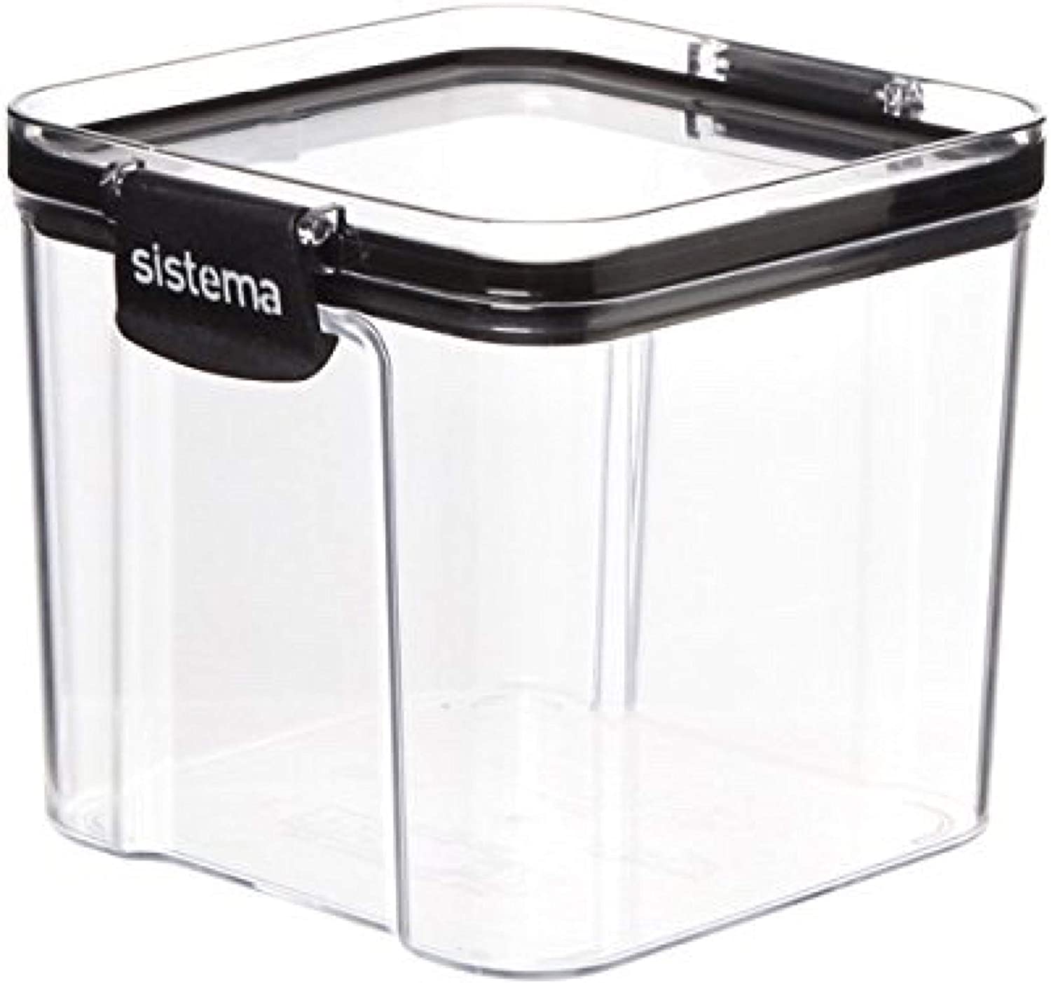 Sistema Ultra Airtight Pantry Storage Container, Clear/Black, 1 Count (700 ml)