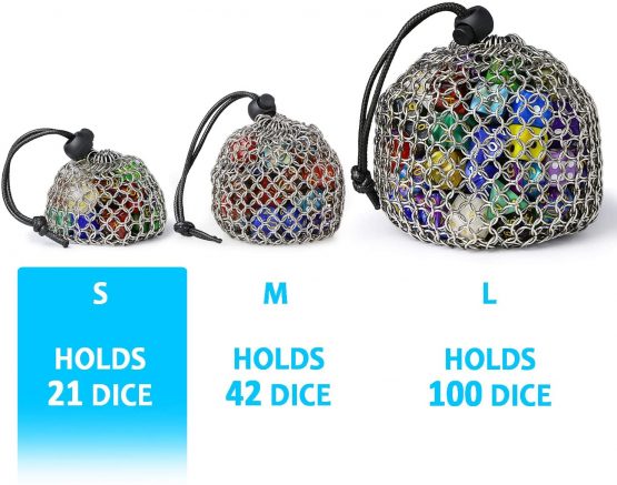 YOUSHARES Drawstring D&D Dice Bag - Large Capacity Stainless Steel Chainmail Dice Bag for Dungeons and Dragons Dice Set (Hold 3 Sets) - Image 4