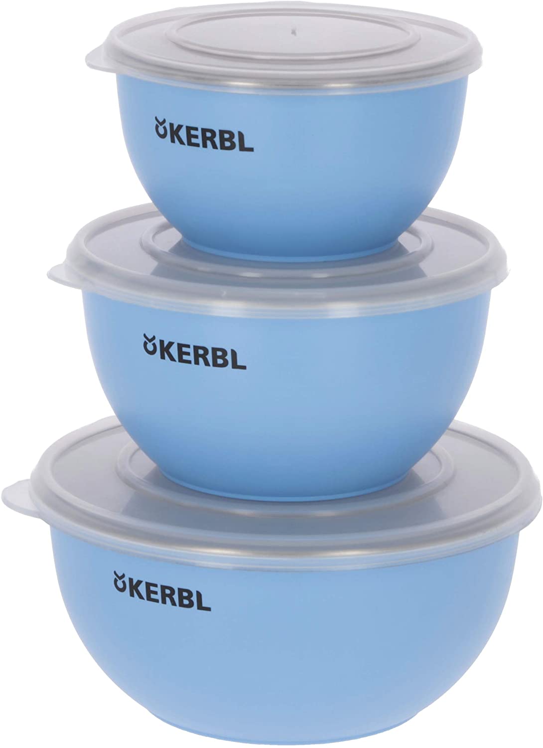 Kerbl Pet Maxi-Pet 80528 Stainless Steel Bowl Set including Lid 550 ml / 900 ml / 1200 ml Blue, 3 Stück (1er Pack)