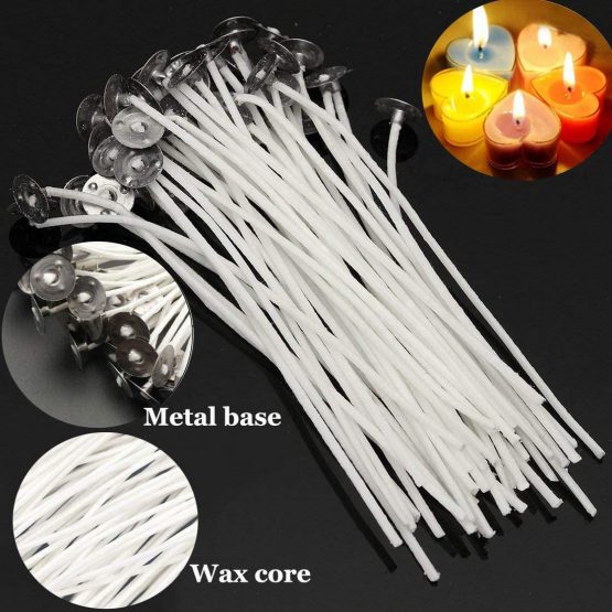 Candle Wicks, 100 Pcs Prewaxed Wicks with 1 Pcs Wick Holder Sustainer for DIY Candle Making (150mm and 200mm) (ONLY Buy from Amerisky) - Image 2