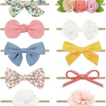 DRESHOW Baby Girl Nylon Headbands Newborn Infant Toddler Hairbands and Bows Child Hair Accessories
