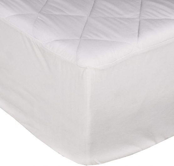 Sleepdown Quilted Fitted Mattress Protector Pad Cover Bedding White Soft Cosy With Extra Deep Pocket 30 cm Bed Bug Dust Mite Proof - Double 135 x 190 cm