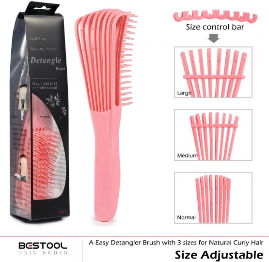 BESTOOL Detangling Brush for Black Natural Hair, Detangler Brush for Natural Black Hair Curly Hair Afro 3/4abc Texture, Faster and Easier Detangle Wet or Dry Hair with No Pain (Pink) - Image 2