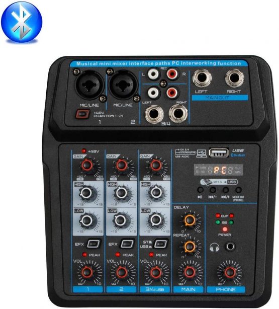 Depusheng U4 Audio Mixer 4-CHANNEL USB Audio Interface Audio Mixer, DJ Sound  Controller Interface with USB,Soundcard for PC Recording,USB Audio  Interface Audio Mixer,w/Dynamic Mic, for Live Streaming – BigaMart