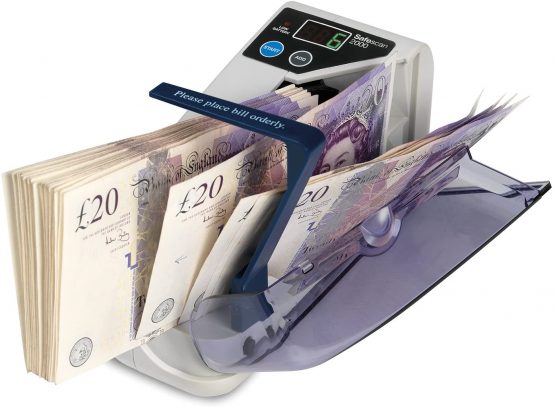 Safescan 2000 Portable Banknote Counting Machine - Grey - Image 2
