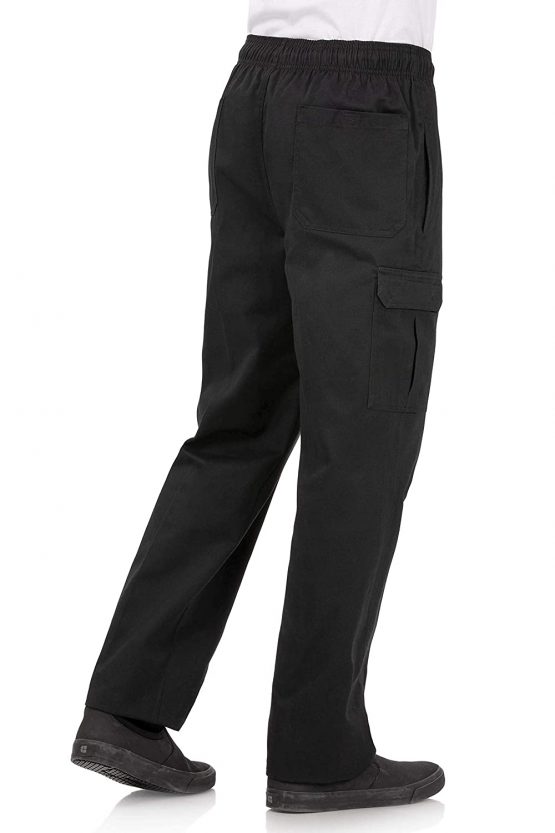 Chef Works B222-L Slim Fit Cargo Trousers, Large, Black - Image 2