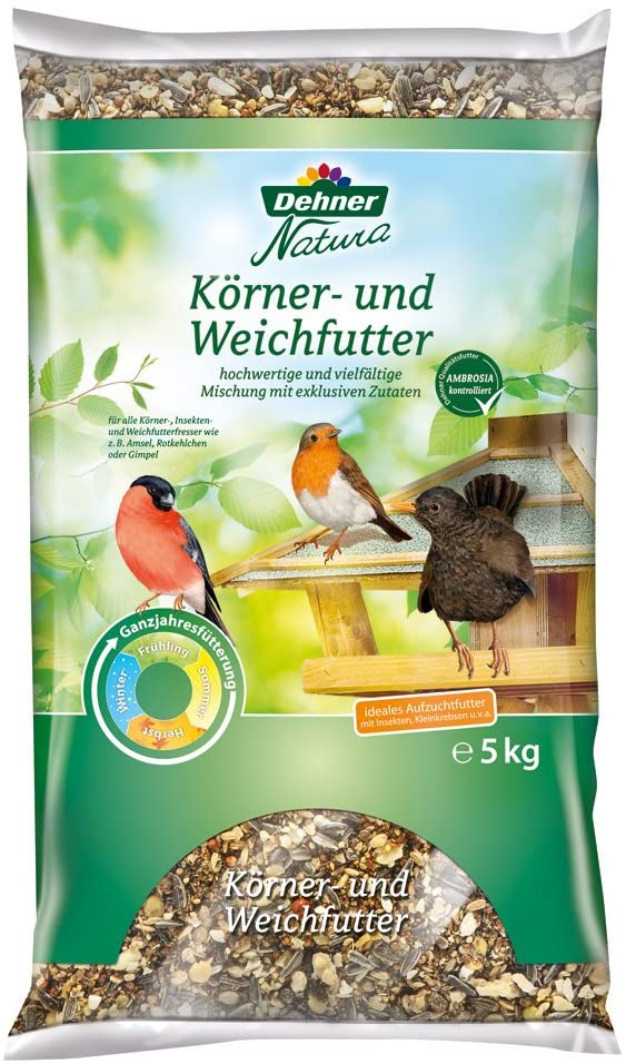 Dehner Natura Wild Bird Feed, Grain and Soft Feed, 5 kg (Pack of 1)