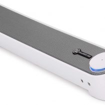 GOgroove Computer Speaker USB Soundbar - USB Powered Mini PC Sound Bar with Easy Setup Wired AUX, Stereo Audio, Microphone Port, Volume Control Knob, Under Monitor Design for Desktop (Blackout)