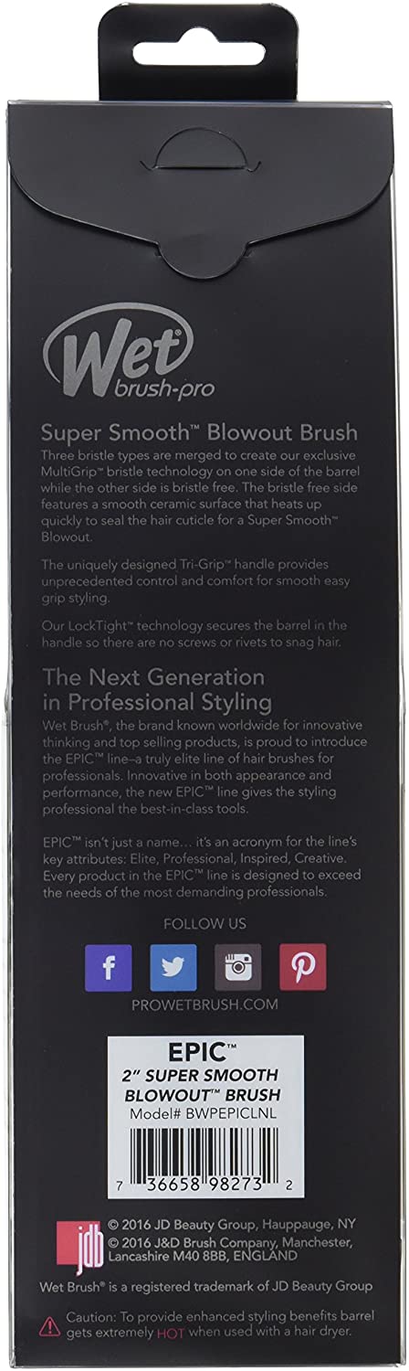 WET BRUSH Super Smooth Blowout Hairbrush, 2-Inch, Black - Image 3