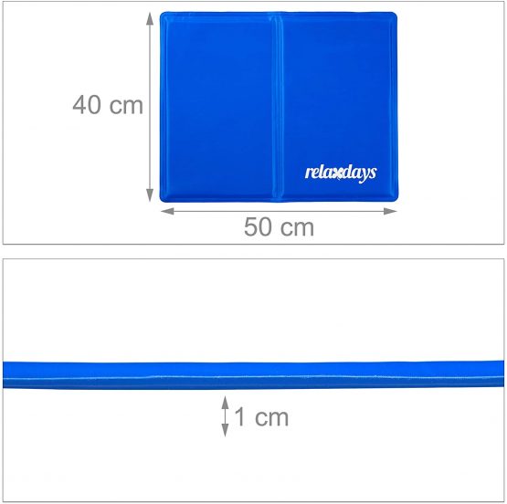Relaxdays Self-Cooling Dog Mat, Wipeable, Gel Pad, Blanket for Animals, Polyester, Blue, 1 Piece - Image 4