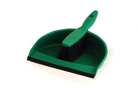 Abbey DPBSGRE Plastic Dustpan and Brush Set, Green - Image 2