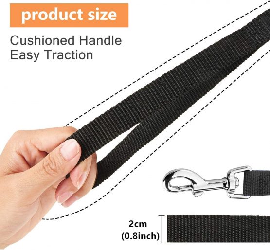 HAPPY HACHI Dog Training Lead Leash, Long Dog Line Nylon Cotton Webbing Recall Rope Leash for Pet Tracking Training Recall Obedience (15m/50ft,Black) - Image 2