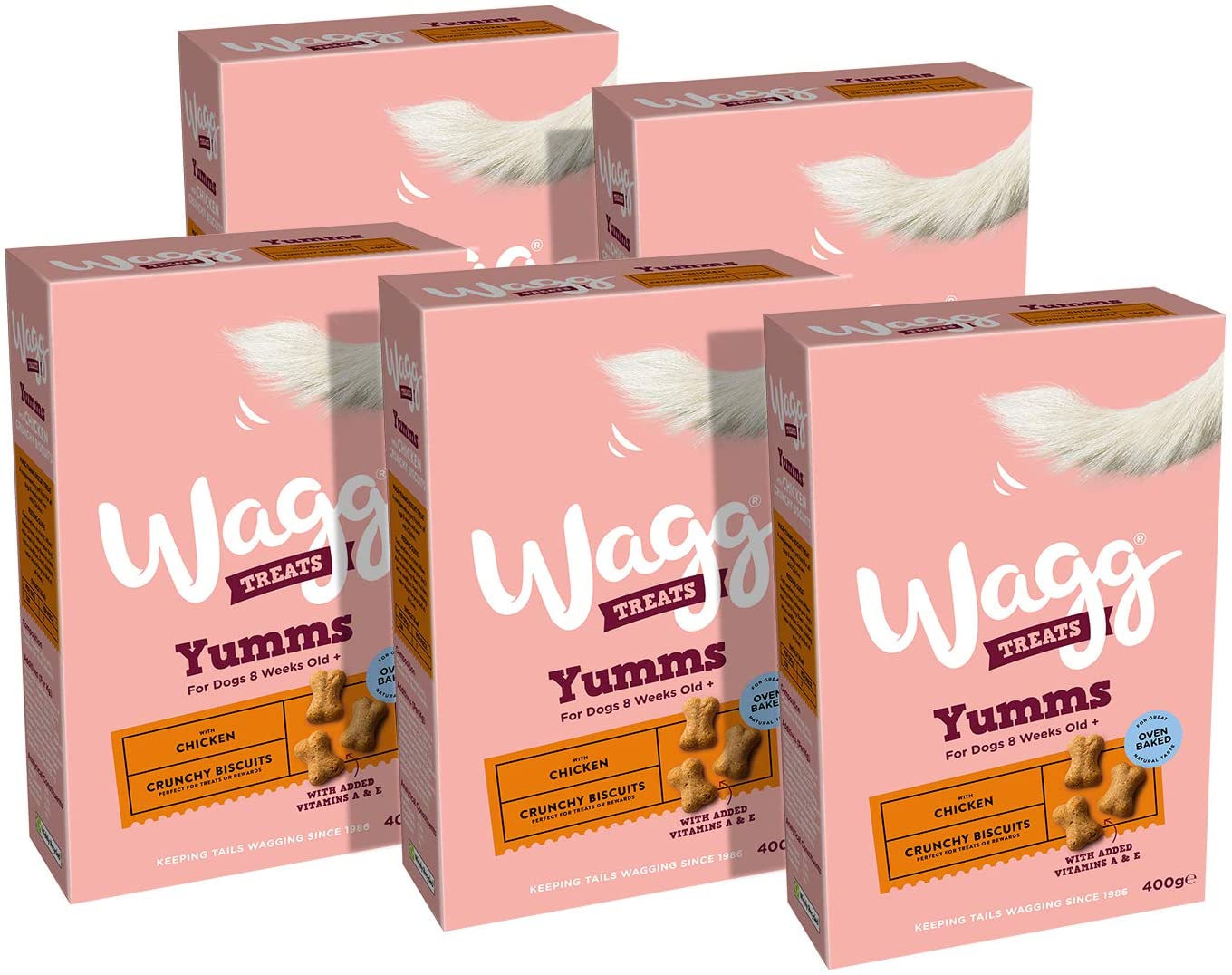 Wagg Yumms Dog Biscuits with Chicken, 400 g, Pack of 5 BigaMart