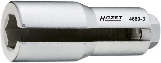 HAZET 4680-3 110 mm Hexagon Profile Lambda Probe Socket - Chrome-Plated