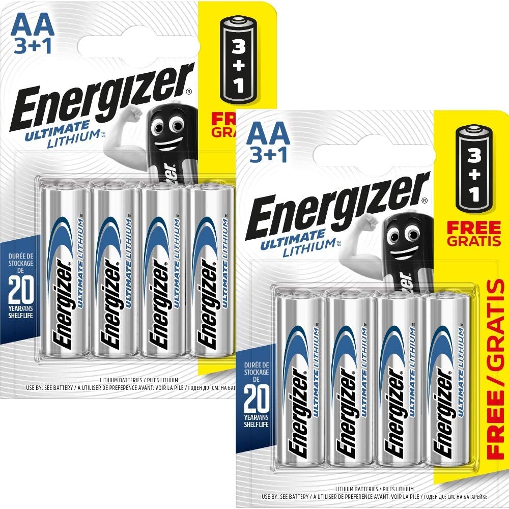 All Trade Direct 8 X Energizer Aa Lithium Batteries Digital Camera Lr6 L91 Long Life Expiry 2030, Silver