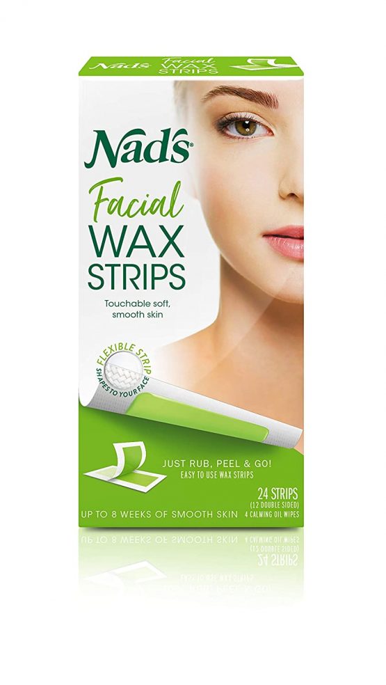 Nad's Hypoallergenic Facial Wax Strips, 24 strips (Pack of 2)