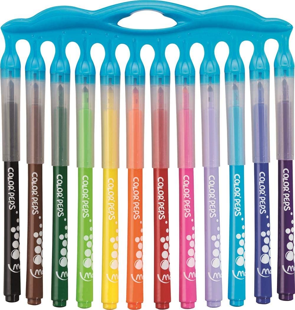 Maped Color'Peps Long Life Innovation Colouring Pens with Holder (Pack fo 12), Multicolored, 12 Count (Pack of 1) - Image 2
