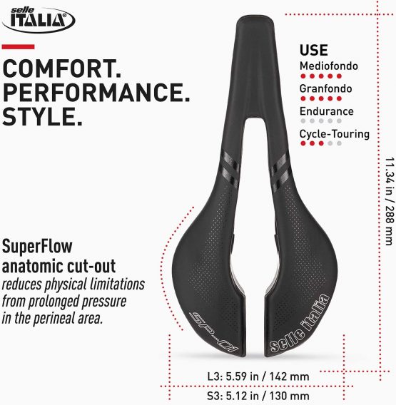 Selle Italia Sp-01 Tm Superflow Saddle, Black, L3 - Image 4