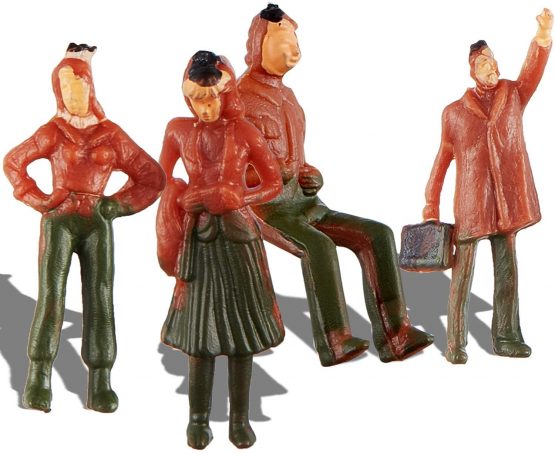 Gejoy 100 Pieces People Figurines 1:75 Scale Model Trains Architectural Plastic People Figures Tiny People Sitting and Standing for Miniature Scenes - Image 2