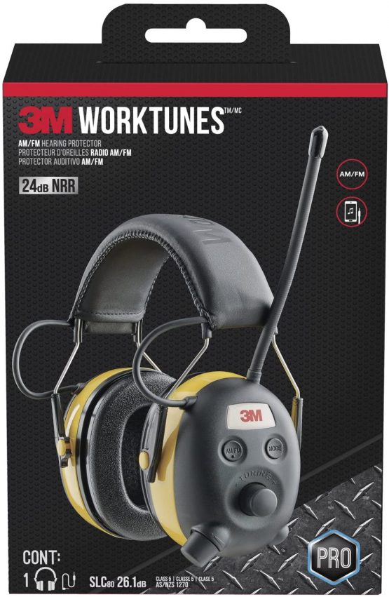 3M Safety 90541-80025T WorkTunes AM/FM Hearing Protector, Headphones, Wired