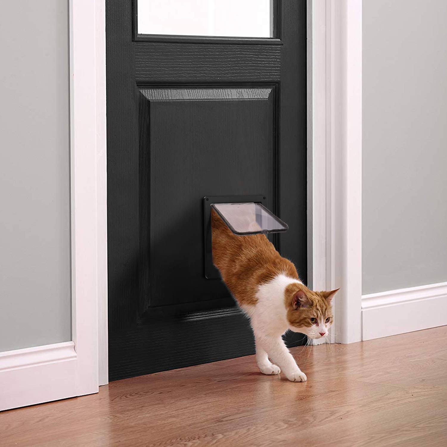 Sailnovo Cat Flap 4 Way Magnetic Closure for Cats, Large Dogs 24.5 x 28 ...