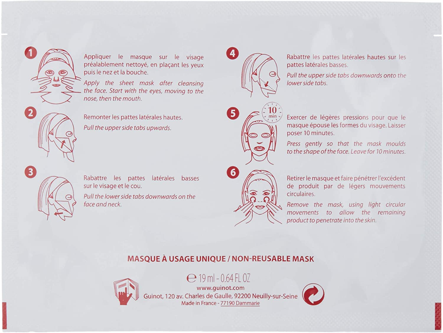 Guinot Masque Eclat Lifting 4 sachets, Weiss/opulenter Garten, 19 ml (Pack of 4) - Image 4