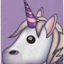 Emoji Unicorn Towel, Cotton, Lilac, 70 x 0.5 x 140 cm