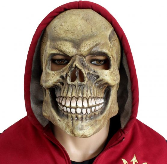 CreepyParty Halloween Costume Party Latex Full Head Scary Mask Skull Head Horror Face Masks Grim Reaper Dress Up Fancy Dress