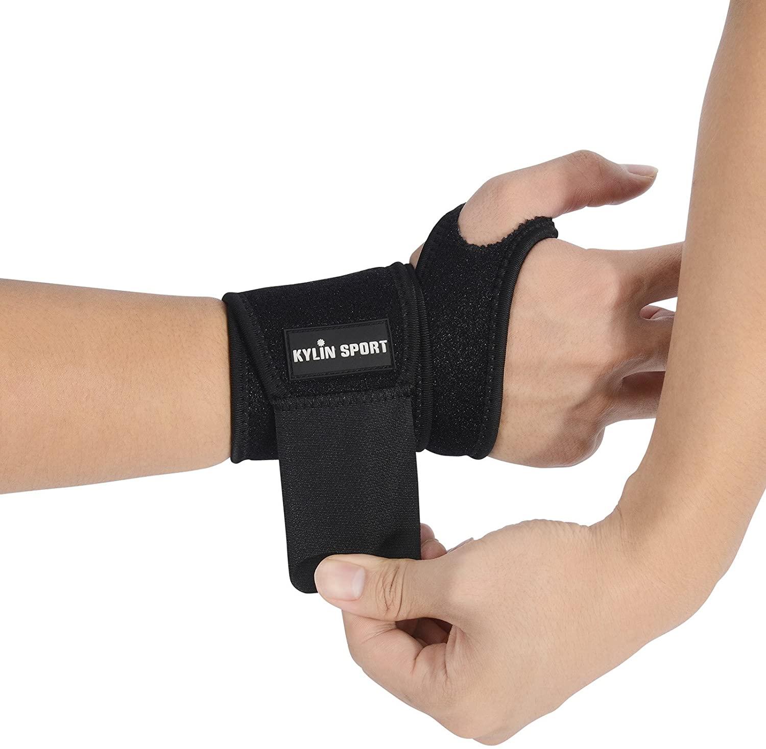 KYLIN SPORT Pair of Adjustable Wrist Support Brace for Tennis Basketball Badminton Cycling Gym Fitness - Image 2