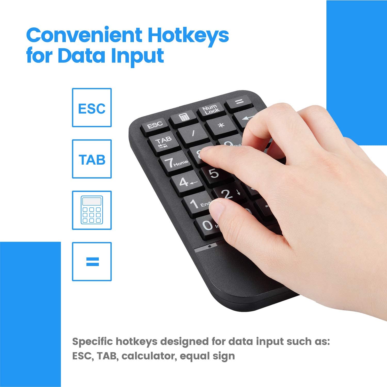 wireless numeric keypad with calculator button