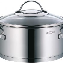 WMF Cookware Ø 24 cm Approx. 4,1L Provence Plus Pouring Rim Glass Lid Cromargan® Stainless Steel Brushed Suitable for All Stove Tops Including Induction Dishwasher-Safe